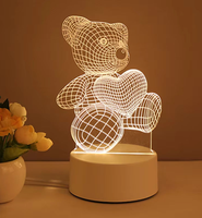 Veilleuse LED Moderne Personnalisée Anime Noël 3D RGB Contrôle par Interrupteur Alimentée par USB/Type-C Dimmable pour Chambre d'Enfant Décoration de la Maison