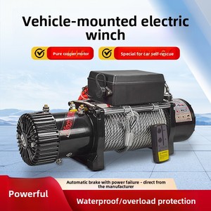 <strong>12V</strong>/24V <strong>Electric</strong> <strong>Winch</strong> for Cars &amp; Off-road Vehicles-Black/Silver Self-rescue &amp; Escape - Product Image 5