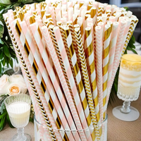 Lot de 150 bâtonnets à gâteau en papier biodégradable rayés verts de qualité supérieure en provenance de Chine pour mariages, anniversaires, fêtes