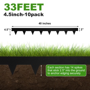4.5"H Black Corten Steel Rust-Textured Rectangle Garden Landscape Edging with Stakes - Product Image 2