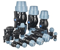 IRRIPLAST OEM Suplai Air Pertanian ISO17885 PN16 HDPE PP PE Pipa Irigasi Fiting Kompresi PP Bola Katup