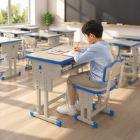 Ensemble de bureau et chaise d'école, table d'étude individuelle pour salle de classe
