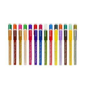 12 Pcs Acrylic Paint Pens Color Marker Pens for Rock Painting Stone Ceramic Glass Wood Canvas