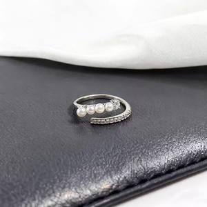 Base para Anillo de Plata S925 con Perlas DIY 10751, Edición Wukong, con Cuentas Redondas de 6-8mm, Base Vacía para Joyería de Plata - Product Image 1