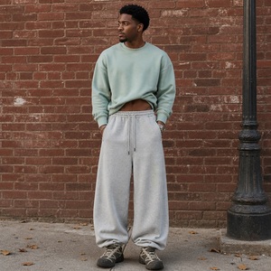Nuovi <span class=keywords><strong>Pantaloni</strong></span> Sportivi alla Moda in Stile Americano, Vita Media, Traspiranti, Casual, 350g, <span class=keywords><strong>Felpati</strong></span>, con Polsini - Product Image 1