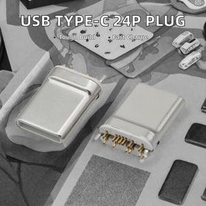 Conector USB Tipo-C Macho para Placa de Circuito Impreso, Carga Rápida de 5A, 10mm, Interfaz Metálica de 24 Pines, Sin Blindaje - Product Image 2