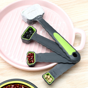 Foldable Silicone Measuring Spoon And Cup Set With Lid 4 Piece Baking Kitchen Tools Food Grade Silicone - Product Image 3