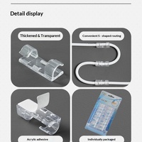 Organisateur de câbles mural transparent auto-adhésif à ventouse pour rangement de bureau, support de fils en plastique multi-usage