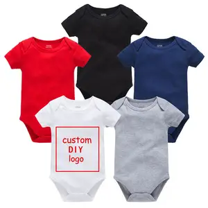 Kualitas Tinggi 0-12 Bulan Bayi dan Balita Bayi Rompers Bodysuit 100% Polyester Sublimasi Kosong Bayi Onesie untuk Gadis Anak Laki-laki