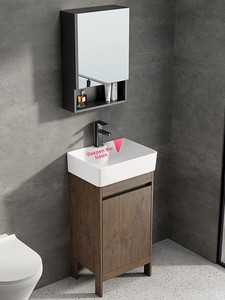 Mueble de <span class=keywords><strong>lavabo</strong></span> de pie para apartamentos pequeños, de aluminio espacial, ultraestrecho, con <span class=keywords><strong>lavabo</strong></span> profundo, para baño - Product Image 1