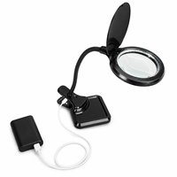 Lampe loupe à clipser compatible avec les batteries externes pour les extensions de cils et le travail en salon de beauté