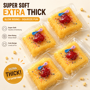 Jouet anti-stress en TPR souple en forme de pain de mie épais à remontée lente, jouet à presser en forme de pain, vente en gros - Product Image 1