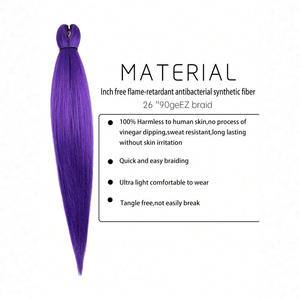 Perruque synthétique violette, queue de cheval, 26 pouces de long, lisse, résistante à la chaleur, pour femmes, style Miss - Product Image 4