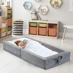 Customized Box Style Baby Mattress 20mm High Density Foam <b>Portable</b> With <b>Bed</b> Rails For Children's <b>Bed</b> Animal Pattern - Product Image 1
