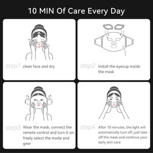 قناع وجه محمول من السيليكون للعلاج بالضوء الأحمر والأشعة تحت الحمراء بتقنية الفوتون للعناية بالبشرة - Product Image 3