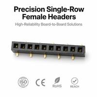Conector Hembra SMD de 8 Pines, Paso de 2.54 mm, Una Fila, Ángulo Recto, Chapado en Oro, para PCB, Electrónica de Consumo e Industrial