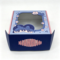 Boîte d'expédition en carton ondulé personnalisée avec fenêtre transparente en PVC, finition pailletée, cadre photo imprimé sur mesure, emballage portable gratuit