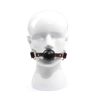 Cuir véritable BDSM Mouth Ball Gag Fetish Open Ball Gag Slave Oral Ball Adult Game Bondage Gear for Couples