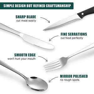 Wholesale Stainless Steel Cutlery <b>Set</b> Silver Flatware Including <b>Forks</b> Spoons Steak <b>Knives</b> for Parties <b>and</b> Restaurants - Product Image 3