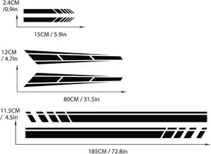 6 pz adesivo adesivo in vinile con carrozzeria laterale auto personalizzato a strisce cofano adesivo universale