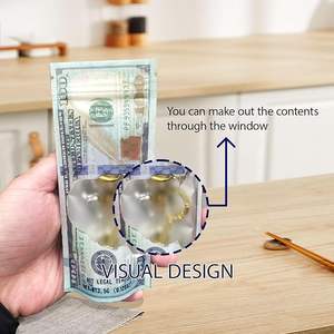 Sacchetti Mylar con Motivo a Simbolo del Dollaro 3,5g, Antiodore con Chiusura a Zip e Manico Flexiloop, Riciclabili, Personalizzabili - Product Image 5