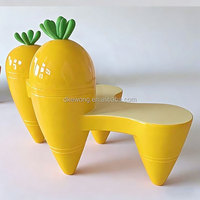 Banc fantaisie moderne en forme de radis, imperméable, pour extérieur, idéal pour entretenir les photos Instagram, pour entrepôt, hôtel, salon, école et parc