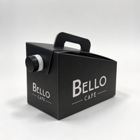 Distributeur de café en boîte aseptique en carton noir mat avec logo personnalisé, 96 oz, 128 oz, avec bouchon à vis pour la restauration, café à emporter