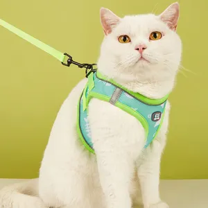 MIDEPET Pet Product Accessories Manufacture Designer Multicolour Comfortable Wiring Cat Harness And Lead Leashes Set