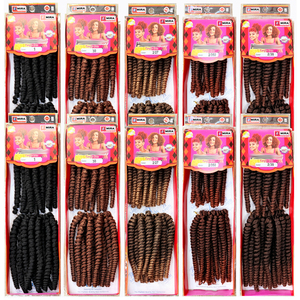 Extensiones de Cabello Sintético Natural Suave de 250g y 8 Pulgadas, Pre-enlazadas, 2x Saniay Havana Curl, para Peinados y Trenzas para Mujeres, Venta al Por Mayor - Product Image 2