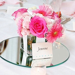 Nouvelles petites dalles de miroir hexagonales, carrées et rondes, teintées, pour décoration de mariage, en verre, type Espejos, pour bougies - Product Image 1