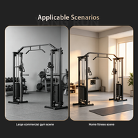 Máquina de Poleas Cruzadas Comercial con Estación de Poleas Doble Ajustable, Entrenador Funcional para Gimnasio en Casa, Construcción de Acero de Alta Resistencia
