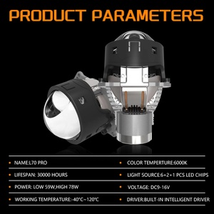 Sanvi 3 Inch 78W Super Bright L70 Pro Bi LED Laser Projector Lens Headlight 6000K Car Lamp for toyota BMW - Product Image 6