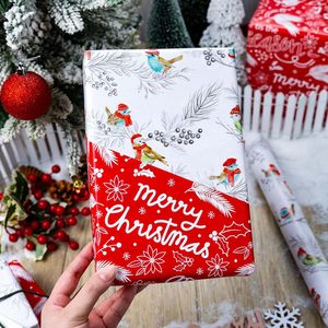 Burymento Christmas <b>Wrapping</b> <b>Paper</b> 17 In X 32.8 Ft Reversible Red <b>White</b> Design For Gift Craft Packaging - Product Image 5