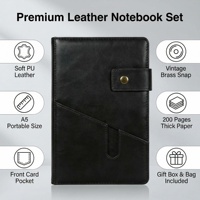 Ensemble de carnet de notes en cuir A5 de style professionnel Lunaire Premium, couverture rigide, impression UV, 100 pages, stylo, boîte cadeau, cadeau idéal pour les hommes