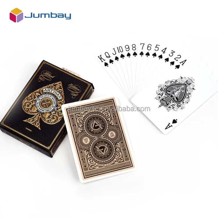 Özelleştirilmiş tasarım kartları baskı hizmeti su geçirmez sihirli kart PVC kağıt altın Poker kartları