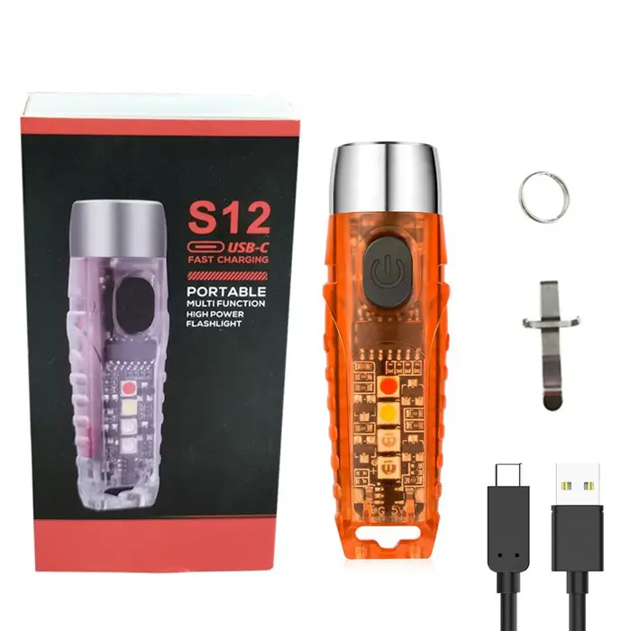 충전식 키 체인 LED 손전등 미니 포켓 하이 퀄리티 600 루멘 토치 마그네틱 ST20 LED 경고 램프