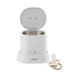 Limpiador de Chupetes Portátil para Bebés, Lavado Ultrasónico, Esterilizador UV-C LED con Contenedor de Acero Inoxidable SUS304, USB-C, Diseñado en Corea - Product Image 1