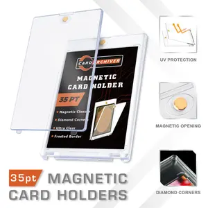 Grosir 35pt satu sentuhan Ultra 100% perlindungan UV Pro pemegang kartu magnetik 35pt berdiri perdagangan olahraga bisbol PTCG kasus kartu