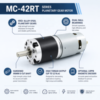 Moteur à engrenages planétaires DC 775 avec boîte de vitesses de 42 mm, 12 V, 24 V, 36 V, couple élevé de 12 Nm, moteur de réduction