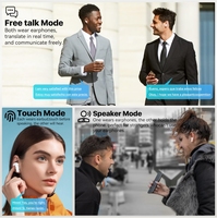 Headphone Nirkabel BT IEM Earphone Peredam Kebisingan Tahan Air Earbud Terjemahan Real-Time dengan Kontrol Sentuh Layar Warna