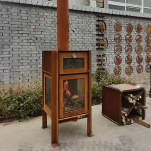 Corten Steel Outdoor Freestanding Wood Burning Fireplace Fireplaces Stoves