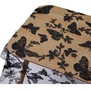 Tissu en dentelle papillon noir, tissu en <span class=keywords><strong>tulle</strong></span> brodé floral papillon, maille transparente multicolore pour <span class=keywords><strong>couture</strong></span> DIY - Product Image 4