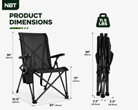 Chaise de camping pliante NBT Outdoor entièrement en maille respirante à dossier haut, portable, type X, pour pelouse et plage