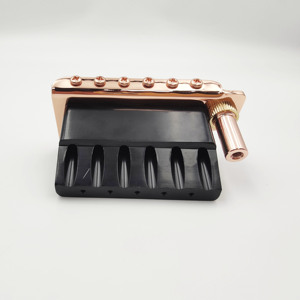 Guitare électrique ST 6 cordes, petit pont vibrato double verrouillage 10,5 mm, plaque flottante à deux points, selle en or rose - Product Image 6