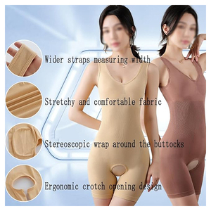 Combinaison de maintien corporel pour femme, body sculptant, contrôle du ventre, gaine amincissante, body sculptant, haut de combinaison à col en V, <span class=keywords><strong>ouverture</strong></span> à l'entrejambe - Product Image 3