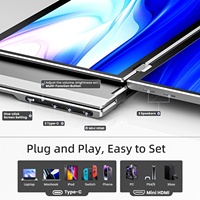 Pour ordinateur portable Mini PC n'importe où travail écran rotatif 2 * type-c Portable double moniteur