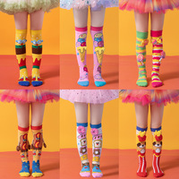 Nouvelle Collection Automne 2026 – Chaussettes Mi-Mollet pour Enfants, Adorables, Respirantes, en Jacquard 3D Imprimé Motif Glace Coloré
