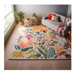 Bán Buôn Sang Trọng Hình Chữ Nhật Dày Len Thảm Đẹp Hoa Thiết Kế Khu Vực Thảm Cho Phòng Khách Phòng Ngủ Văn Phòng Phòng Ngủ - Product Image 2
