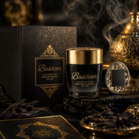 Bocaux à Bakhoor de Luxe 120g en Verre avec Couvercle Doré Taillé en Cristal, Emballage Personnalisé pour Bakhoor Arabe, Bocal à Parfum Haut de Gamme en Gros