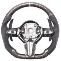 Volant chauffant sport en fibre de carbone compatible avec BMW M3 M4 M5 M6 F11 F15 F20 F22 F30 F32 F33 F34 F31 F36 F80 F82 F90